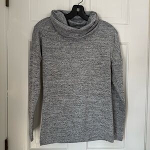 Cozy Gray Women's Cowlneck Active Sweater, Athleisure/Yoga/Pilates